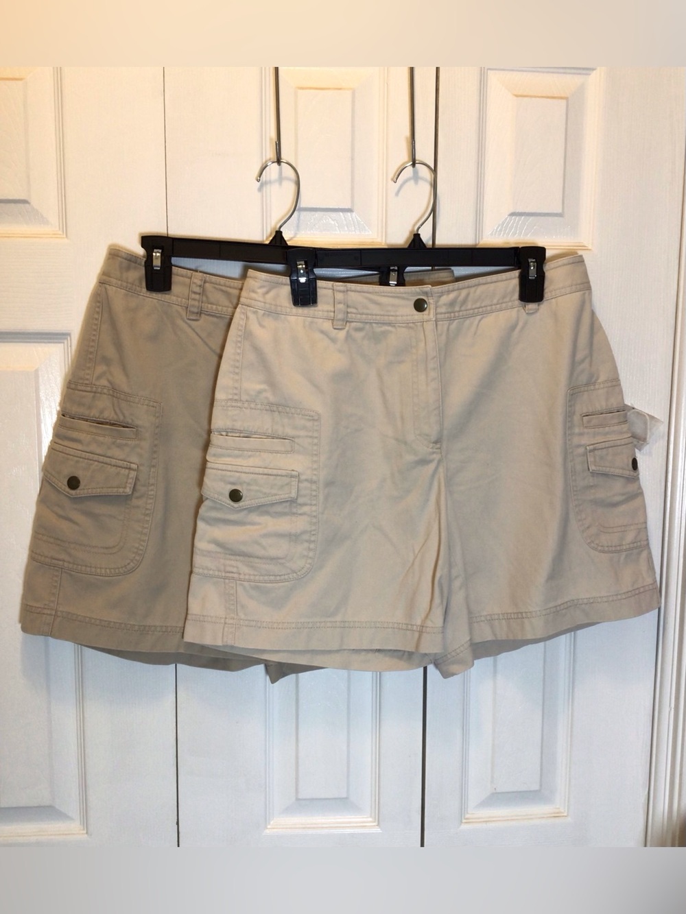 Sold! (2)-Rafaella Womens Cargo Shorts Size 10 Khaki Beige Cotton Bermuda Casual